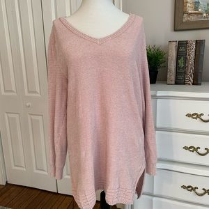 Apt. 9 blush pink chenille sweater. Size L